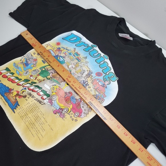 Driving Rules T-Shirt Men Large Graphic Funny Parody Souvenir Vintage Y2K Tee - Picture 10 of 12